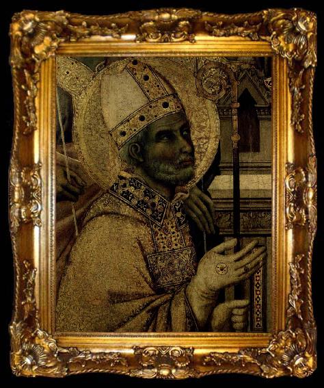 framed  Duccio di Buoninsegna en helgonbiskop, ta009-2